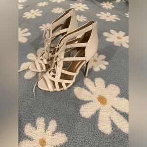 White open toed Charlotte Russe High Heels, size 7